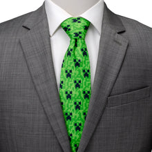 Load image into Gallery viewer, Minecraft Creeper Green Father/Son Tie Set