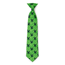 Load image into Gallery viewer, Minecraft Creeper Green Father/Son Tie Set