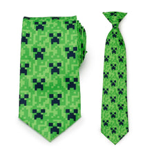Load image into Gallery viewer, Minecraft Creeper Green Father/Son Tie Set