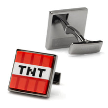Load image into Gallery viewer, Minecraft Creeper and TNT Gunmetal Cufflinks