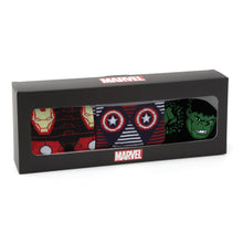 Load image into Gallery viewer, Marvel Avengers Favorites 3 Pair Socks and Lapel Pin Gift Set