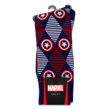 Load image into Gallery viewer, Marvel Captain America Navy Argyle Stripe Gift Set