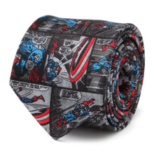 Load image into Gallery viewer, Marvel Captain America Comic Gray Men's Tie