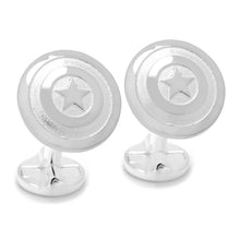 Load image into Gallery viewer, Marvel Captain America Shield Sterling Silver 3D Cufflinks