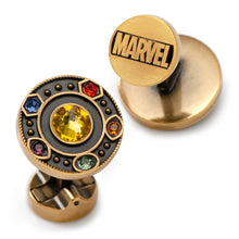 Load image into Gallery viewer, Marvel Avengers Infinity Stones Antique Gold Cufflinks