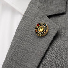 Load image into Gallery viewer, Marvel Avengers Infinity Stones Antique Gold Lapel Pin