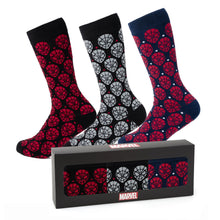 Load image into Gallery viewer, Marvel Spider-Man Dot 3 Pack Socks and Lapel Pin Gift Set
