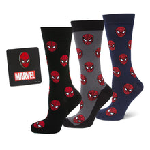 Load image into Gallery viewer, Marvel Spider-Man 3 Pack Socks and Lapel Pin Gift Set