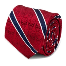 Load image into Gallery viewer, Marvel Spider-Man Red and Navy Stripe Men's Tie