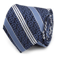Load image into Gallery viewer, Marvel X-Men Symbol Navy Stripe Men's Tie