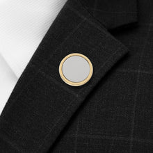 Load image into Gallery viewer, Two Toned Stainless Steel Round Infinity Engravable Lapel Pin