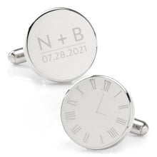 Load image into Gallery viewer, Custom Clock Engravable Cufflinks