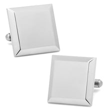 Load image into Gallery viewer, Stainless Steel Beveled Edge Engravable Square Cufflinks