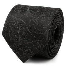 Load image into Gallery viewer, Black Floral Men's Tie