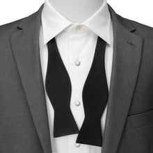 Load image into Gallery viewer, Black Self Tie Bow Tie