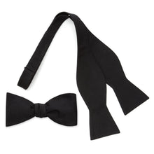 Load image into Gallery viewer, Black Self Tie Bow Tie