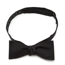 Load image into Gallery viewer, Black Formal Pinstripe Silk Bow Tie