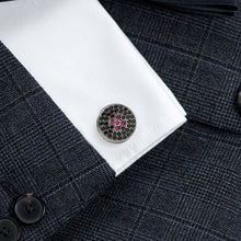 Load image into Gallery viewer, Crystal Button Pave Cufflinks