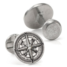 Load image into Gallery viewer, Antique Compass Stainless Steel Cufflinks