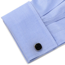 Load image into Gallery viewer, Stainless Steel Black Pave Crystal Cufflinks