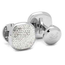 Load image into Gallery viewer, Stainless Steel White Pave Crystal Cufflinks