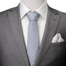 Load image into Gallery viewer, Gray Blue Art Deco Men's Tie