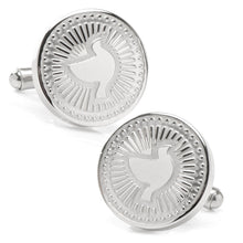 Load image into Gallery viewer, Silver Dove Radial Cufflinks