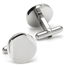 Load image into Gallery viewer, Stainless Steel Engravable Baseball Cufflinks