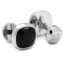 Load image into Gallery viewer, Faceted Onyx Cushion Stainless Steel 5-Stud Set