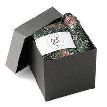 Load image into Gallery viewer, Green Floral Tie and Pocket Square Gift Set