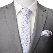 Load image into Gallery viewer, Watercolor Lavender Mix Print Silk Men's Tie