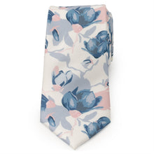 Load image into Gallery viewer, White Floral Patterned Printed Men's Tie