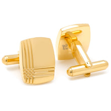Load image into Gallery viewer, Stainless Steel Gold Tartan 5-Stud Set
