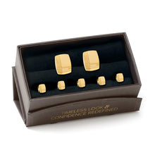 Load image into Gallery viewer, Stainless Steel Gold Tartan 5-Stud Set
