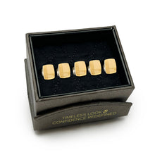 Load image into Gallery viewer, Stainless Steel Gold Tartan Plaid 5-Studs