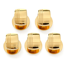 Load image into Gallery viewer, Stainless Steel Gold Tartan Plaid 5-Studs