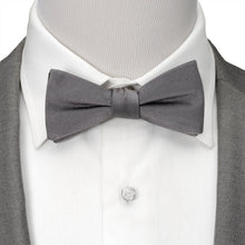Load image into Gallery viewer, Gray Silk Bow Pre-Tie