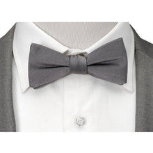 Load image into Gallery viewer, Gray Silk Bow Pre-Tie