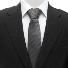 Load image into Gallery viewer, Woven Gray Stripe Men's Tie