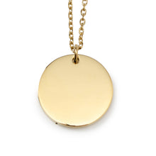 Load image into Gallery viewer, Stainless Steel Gold Engravable Round Pendant Women's Necklace
