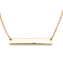Load image into Gallery viewer, Stainless Steel Gold Engravable Bar Pendant Women's Necklace