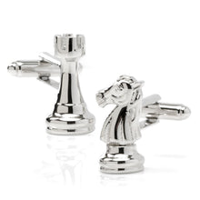 Load image into Gallery viewer, Knight and Rook Chess Piece Cufflinks