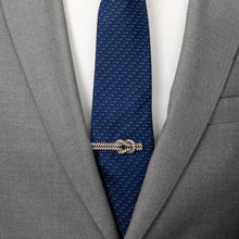 Load image into Gallery viewer, Silver Knot Rope Tie Clip