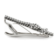 Load image into Gallery viewer, Silver Knot Rope Tie Clip