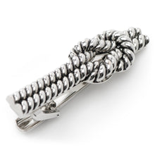 Load image into Gallery viewer, Silver Knot Rope Tie Clip