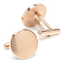 Load image into Gallery viewer, Rose Gold Line Stainless Steel Cufflinks