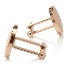 Load image into Gallery viewer, Rose Gold Line Stainless Steel Cufflinks