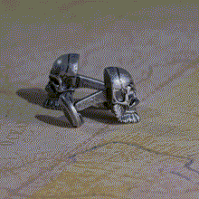Load image into Gallery viewer, Stainless Steel Mustache Skull Cufflinks