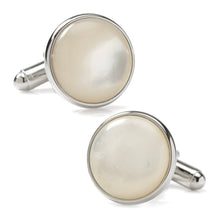 Load image into Gallery viewer, Silver and Mother of Pearl Cufflinks