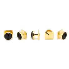 Load image into Gallery viewer, Gold and Onyx 5-Stud Set